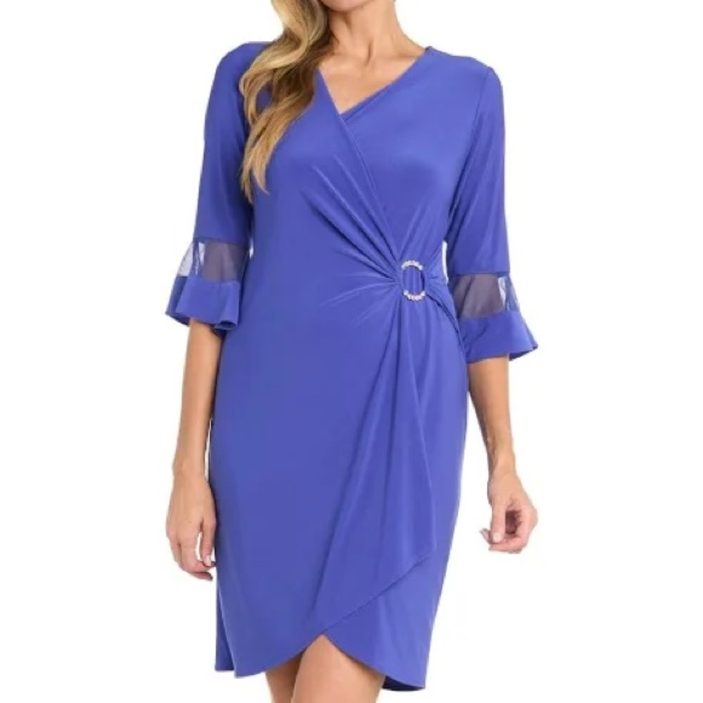 NWT R&M RICHARDS WRAP‎ DRESS VIOLET SIZE 18
